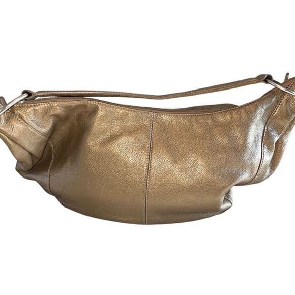 HOBO International Slouch 90s Style Gold Shoulder Bag w/story card Medium - Picture 3 of 11
